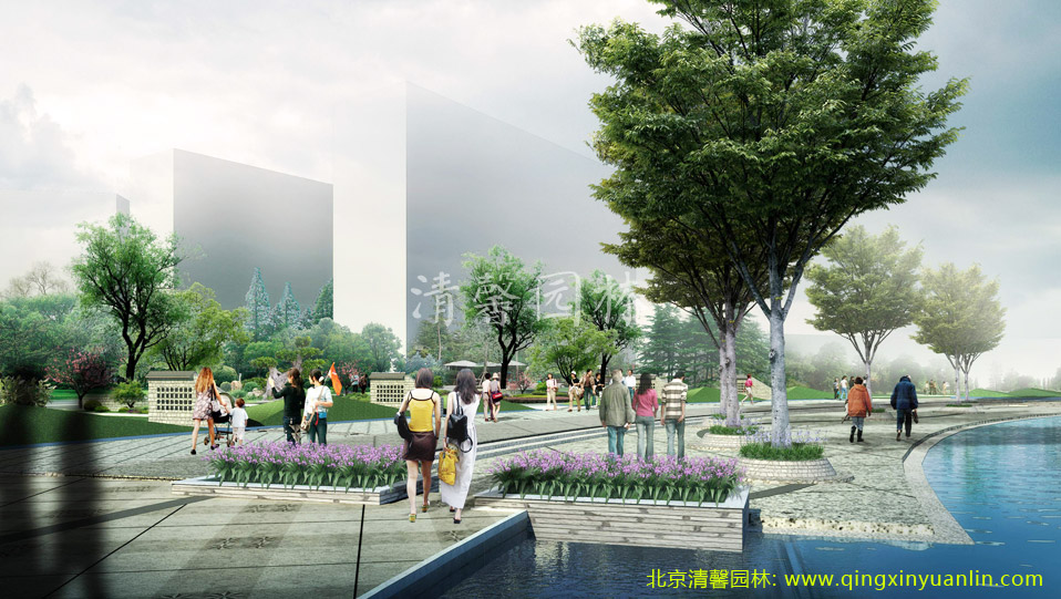 北京五環清馨園林工程案例:紹興新城區工程案例展示